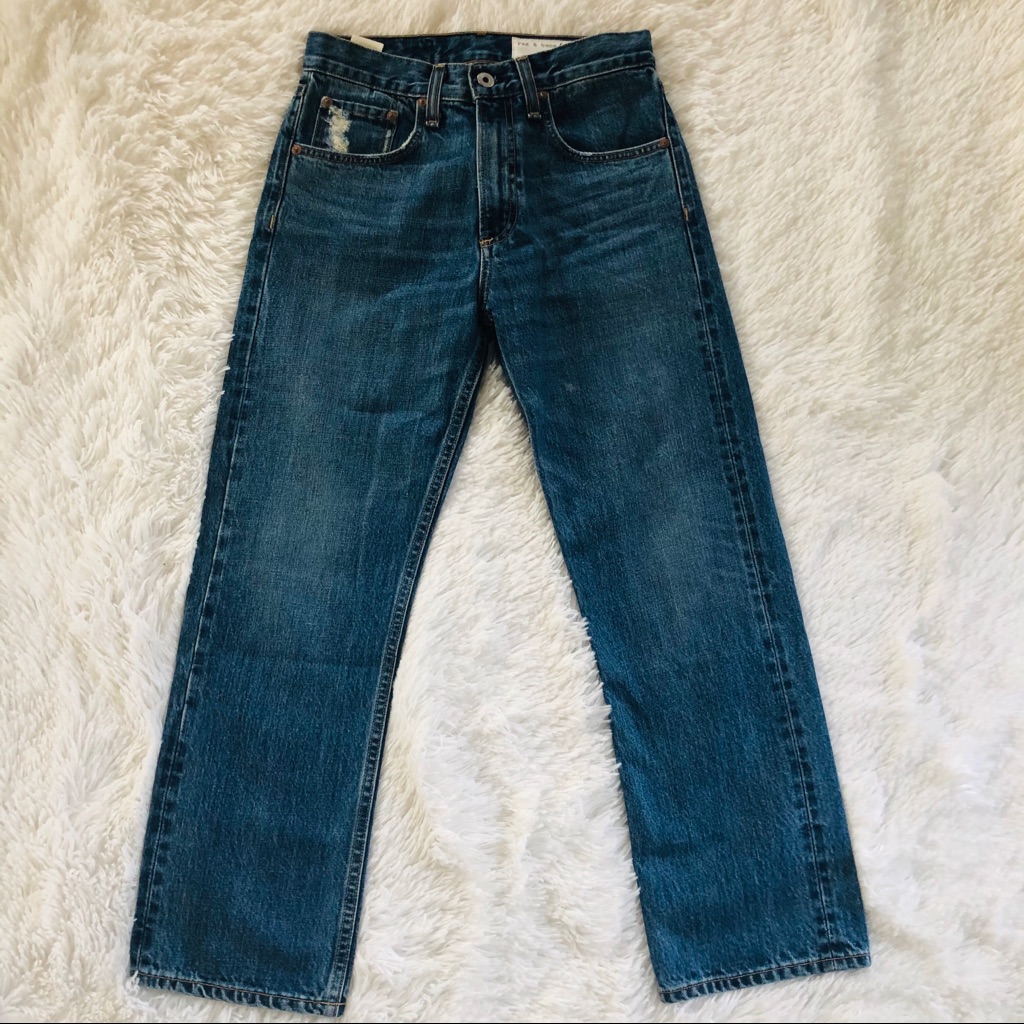 Rag & Bone High Rise Distressed Straight